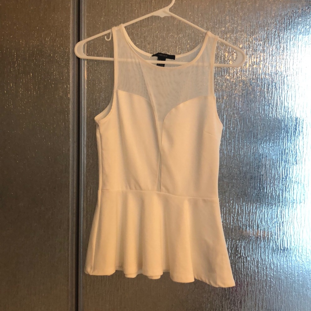 Forever 21 mesh peplum top